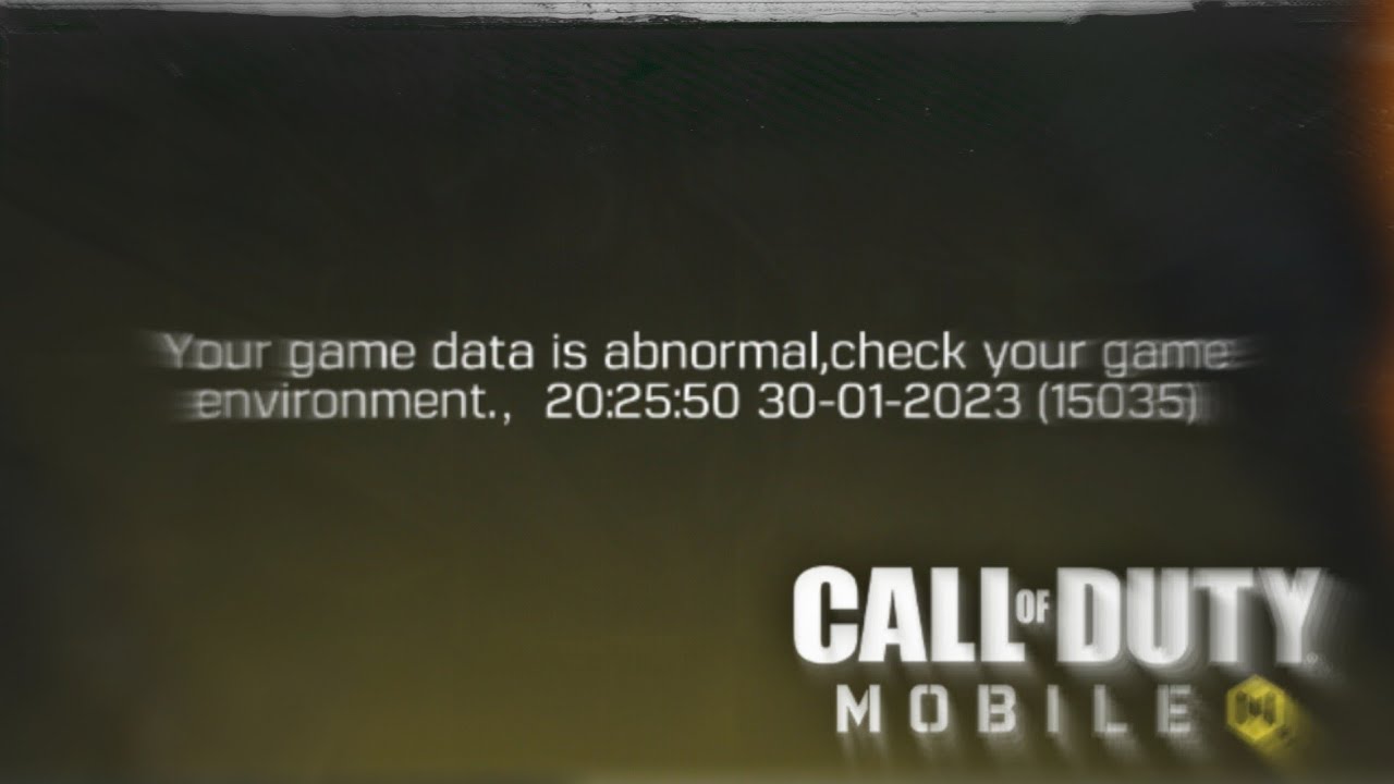 Your game data is abnormal, check your game environment in call of duty