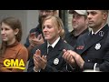 Woman joins fire department that saved her life 7 years prior l GMA