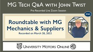 363 MG Tech | Roundtable with MG Mechanics and Suppliers