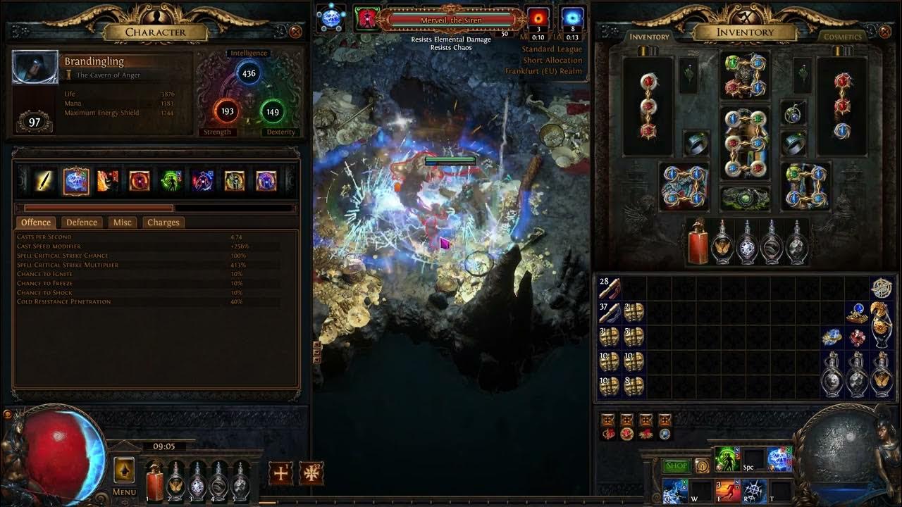 Path Of Exile 3.19 Flask charges gained on critical strike test YouTube