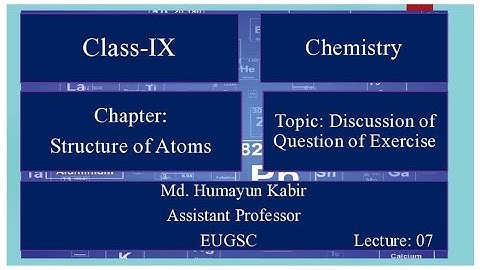 EUGSC- Class 9, Subject: Chemistry, Lecture 07, Md. Humayun Kabir, Assistant Professor
