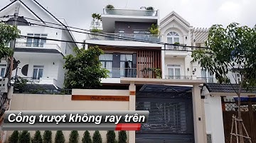 Cổng trượt không ray trên, cửa cổng sắt đẹp mở lùa tự động [Cơ khí xây dựng Vũ Khanh]