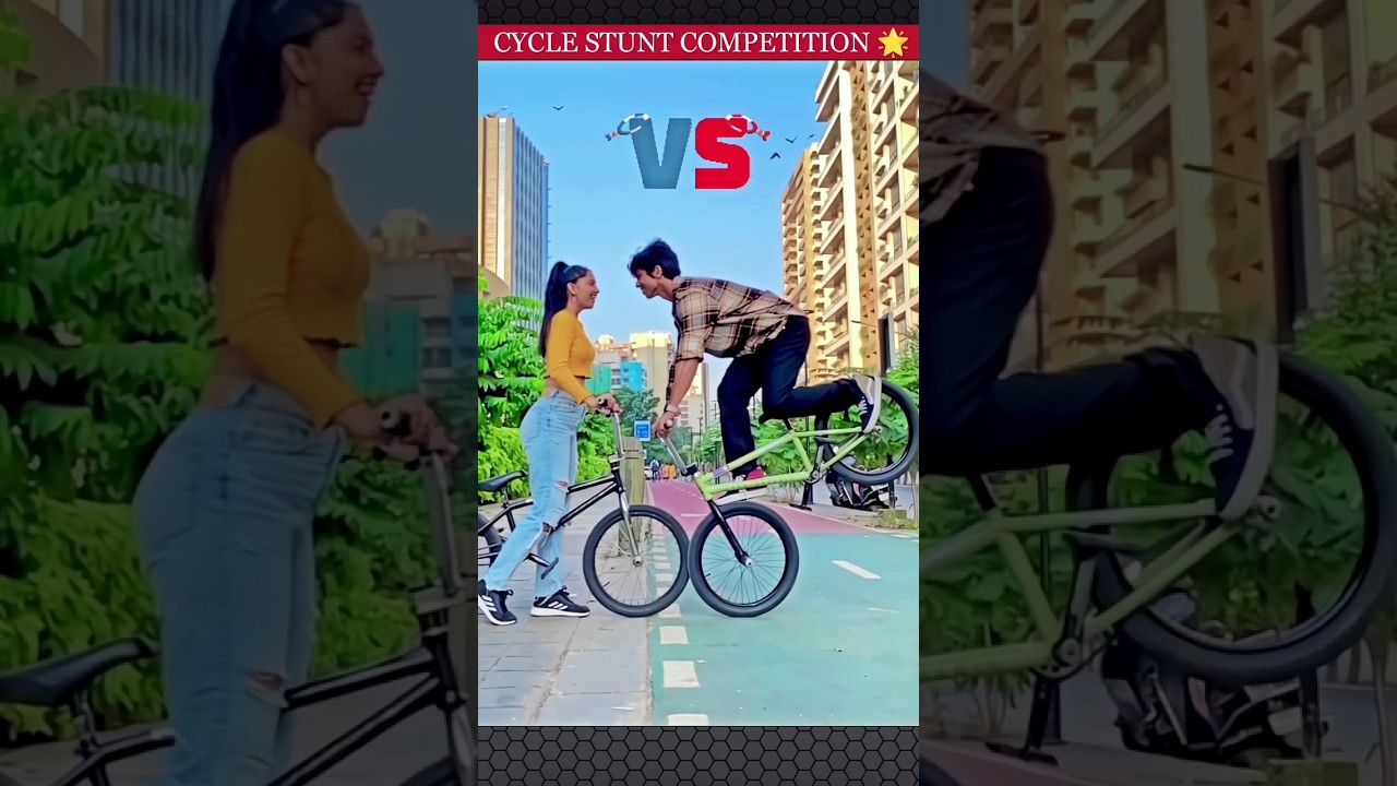 GIRLS VS BOYS CYCLE STUNT COMPETITION   cycle  stunt  shorts