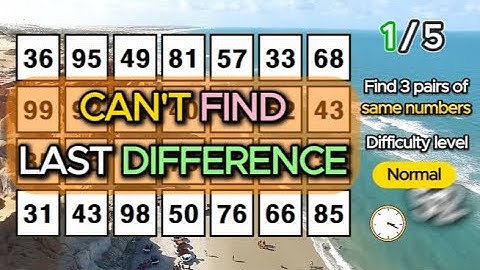 ONLY TOP 1% FIND THE DIFFERENCE Find 3 pairs of identical numbers /Dementia Prevention Quizzes/37