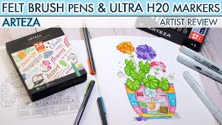 Arteza Review: Felt Brush Pens & Everblend H2O Markers