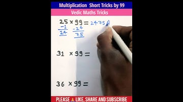 Multiply | Multiplication Tricks by 99 | Fast Multiply Tricks | #maths #shorts #viral #youtubeshorts