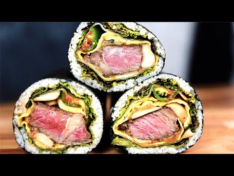 미디움 레어 김밥🔥 / 삼겹살 김밥 이어 스테이크 김밥 도전해보았다 / 씨즐 Sizzle