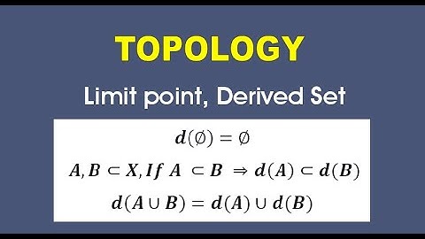 T12 : TOPOLOGY || Limit Points Of a Topological Space / Properties / Derived Sets