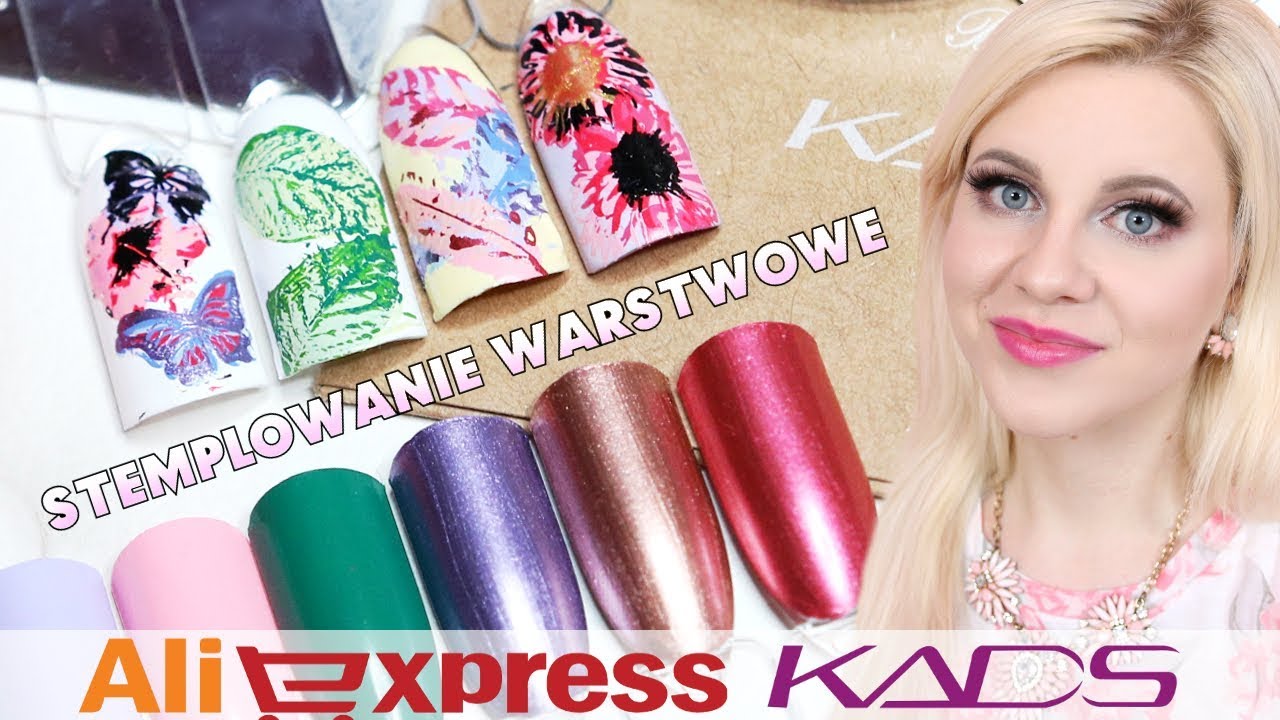 Aliexpress Haul Paznokcie / Nails - stemplowanie warstwowe, lakiery i stemple KADS * Candymona