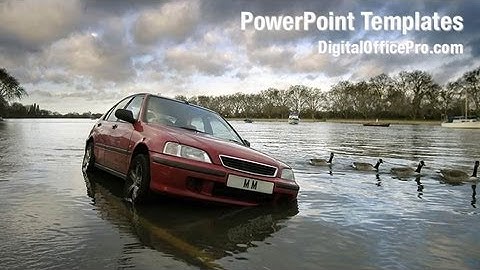 Road Flooded PowerPoint Template Backgrounds - DigitalOfficePro #05829W