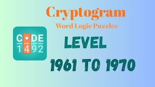Cryptogram Level 1961 - 1970 Answer | Cryptogram Puzzle Game Solutions 🔐🧠 | Mini Boss