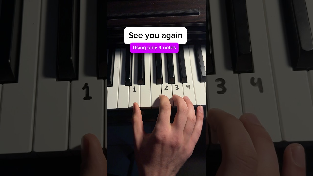 See you again using only 4 notes on the piano 🎹 #piano #pianotutorial #pianomusic