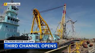 3rd temporary channel opens for vessels to Baltimore port after bridge collapse