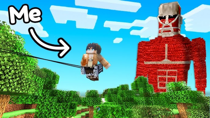 Killing Titans in Minecraft Attack on Titan Mod (Download Link in  Description) 