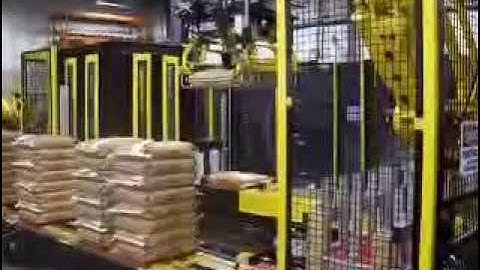 StrongPoint Automation Bag Palletizer with Mini Pallets