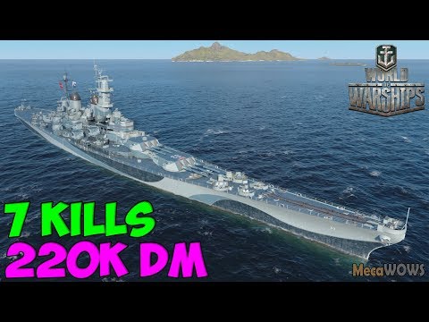 World of WarShips | Missouri | 7 KILLS | 220K Damage - Replay Gameplay 4K 60 fps