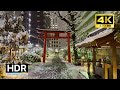 Tokyo Walk - Snowy Night in Tokyo (Shinjuku), Japan - 4K HDR