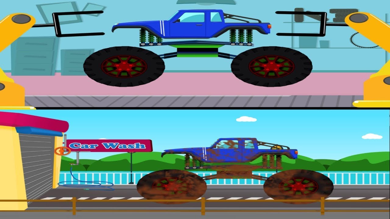 Monster Truck, Car Wash Videos @childrenscarwash 