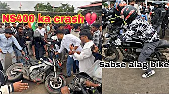 Ahura hotel par ns400 ka crash ho gaya ! Eisi bike kabhi nahi dekhi🤩@abfilmsktm 