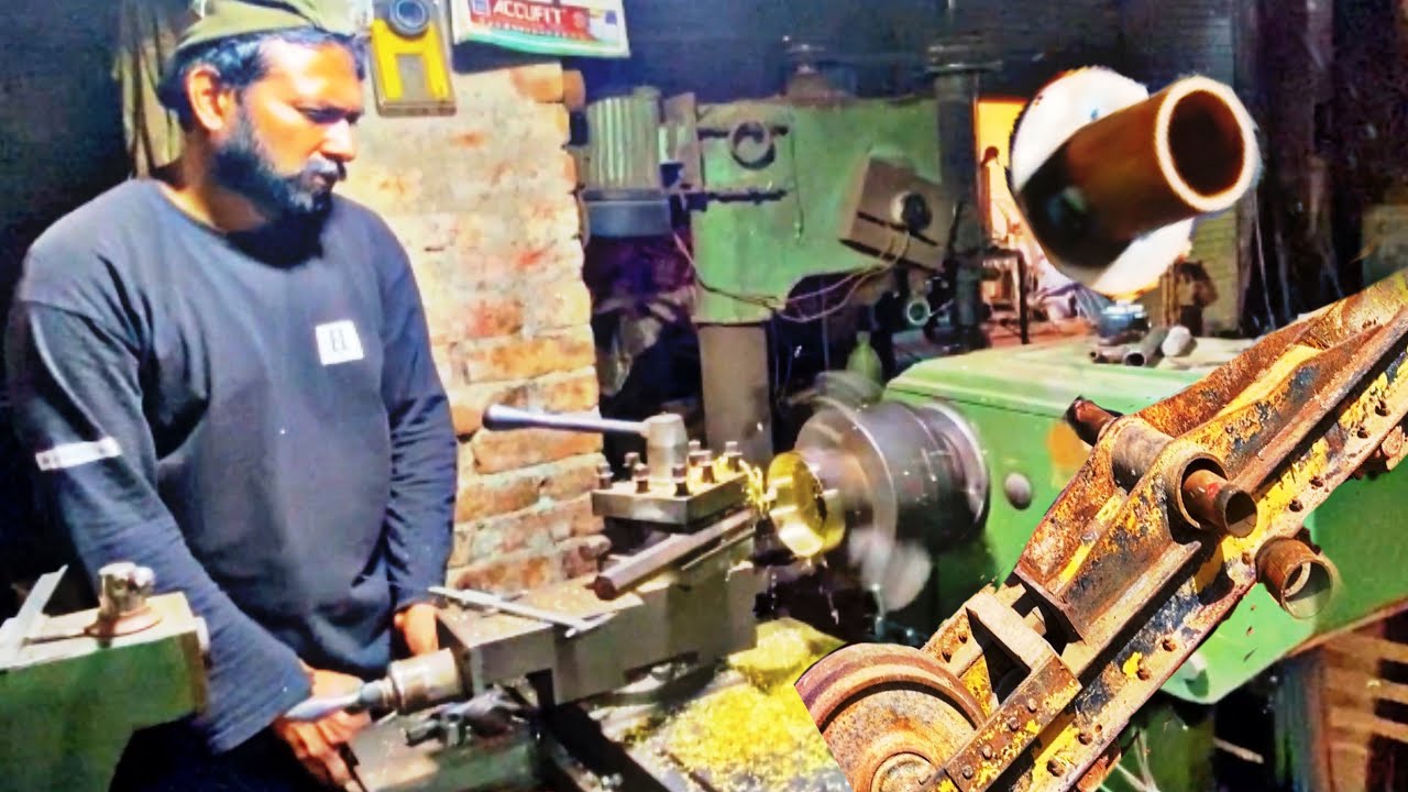 how to make combine harvester chain axle bus on Lathe machine . ||Lathe ...