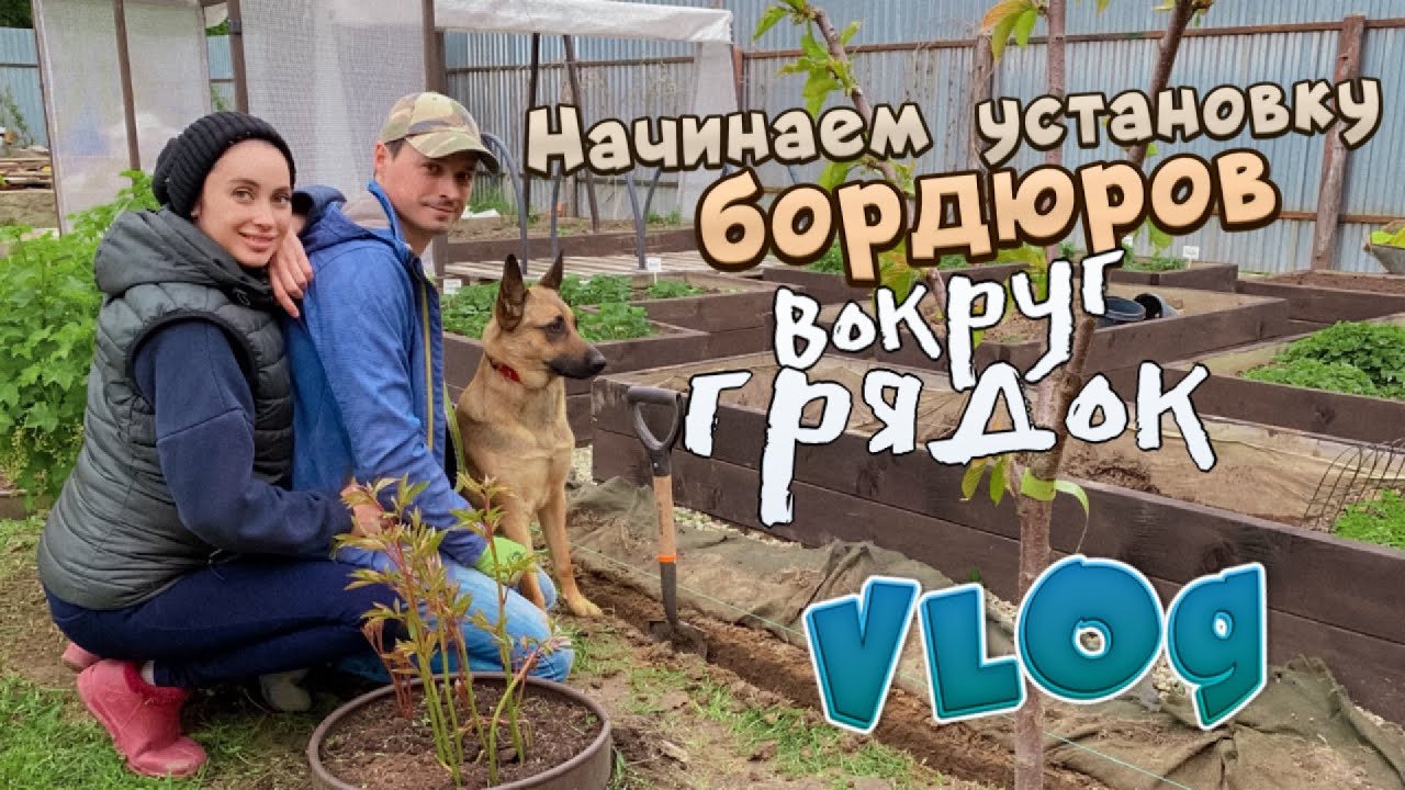 VLOG ll Начинаем установку бордюров - YouTube