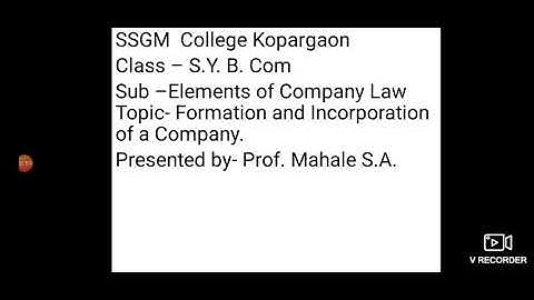 SPPU S.y.b.com Elements of Company Law Lecture 1.8
