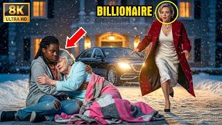 Billionaire Is Shocked to See His Mother Leaning on a Homeless Black Teen, He Rushes Over and...