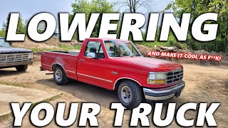 How To Lower Your Truck in Just 2 HOURS! FINALLY Lowering the Shop Truck!