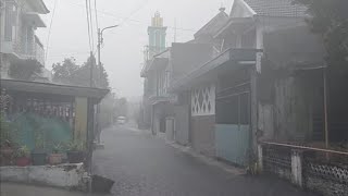 Heavy rain was accompanied by booming lightning,fog in the village | Rain Sounds for sleep instantly