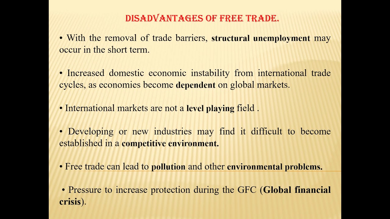 global free trade disadvantages essay