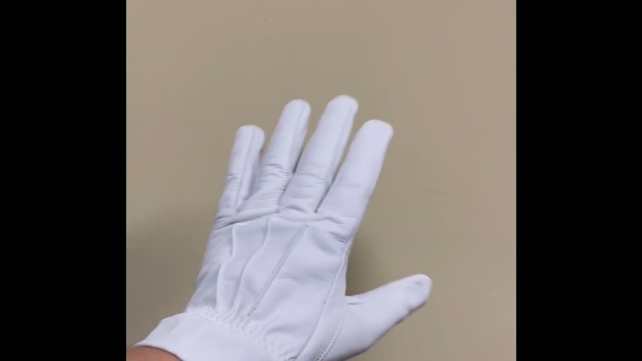 chinese dress ladies White Leather Gloves - Silk Lined