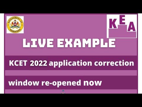 KCET Correction Form - 2022 | Live Example for How To Edit KCET Application | What Can Be Edited?