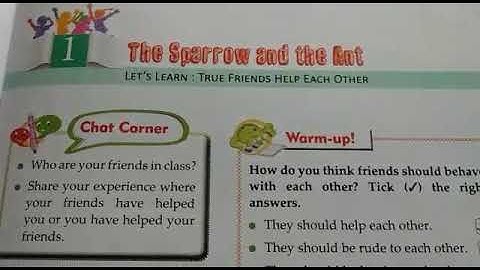 Class 1, Moral Science, Chapter 1, Part 1