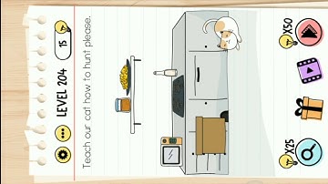 Brain Test Level 204 || Teach Our Cat How To Hunt Please,