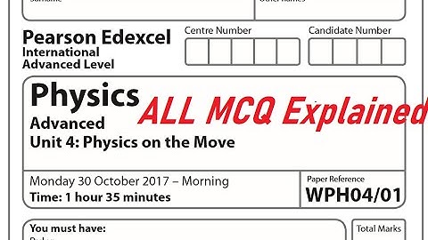 Edexcel Physics Unit 4 October 2017 IAL MCQ