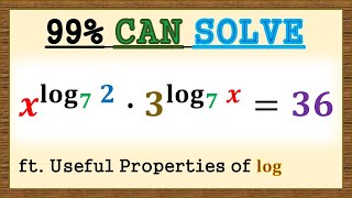 99% of students who learned log CAN solve this equation, because it is SO EASY