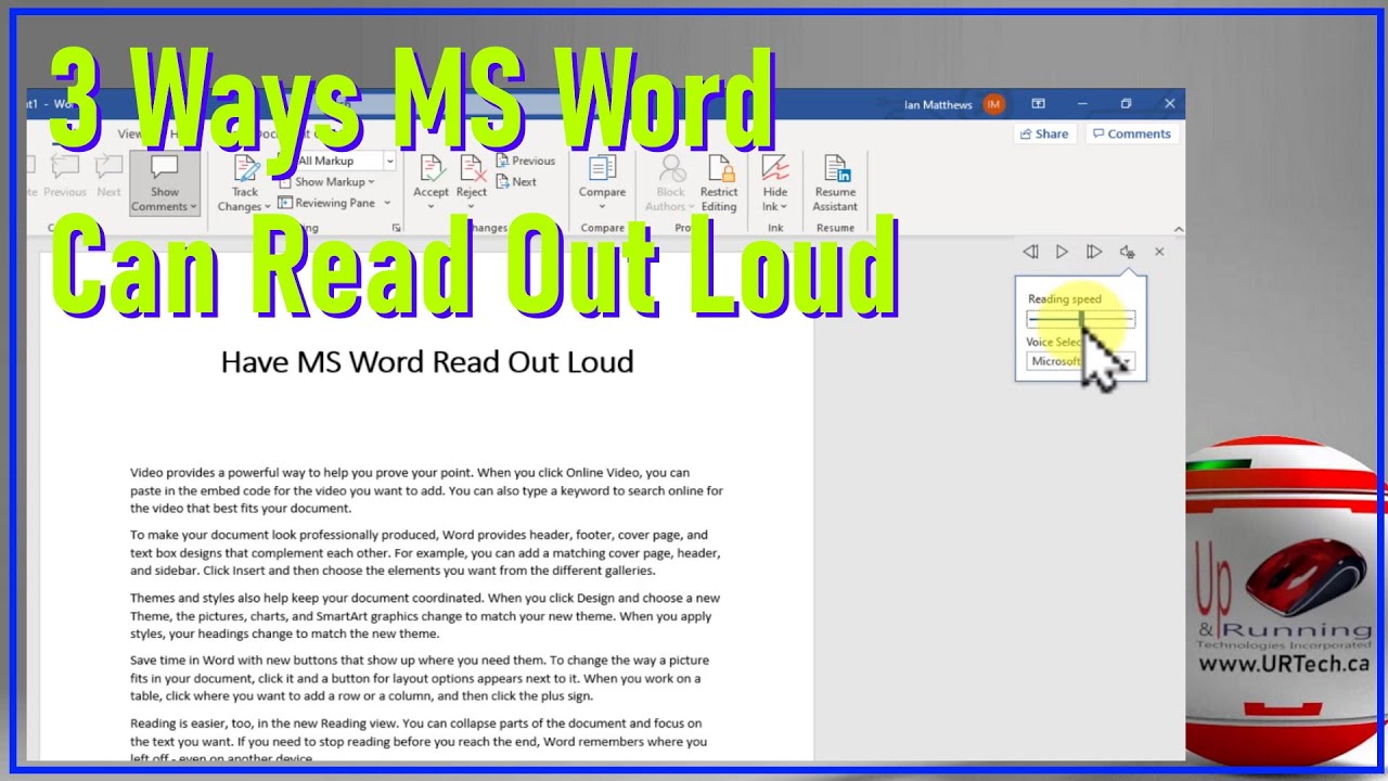 3 Ways To Have MS Word Read Aloud YouTube