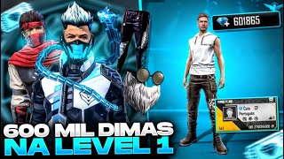 RECARREGUEI 650 MIL DIAMANTES NA CONTA LVL 1 MAIS GEMADA DO FREE FIRE - Garena Free Fire