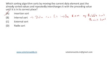 NIC NIELIT SCIENTIST-B 2020 | ALGORITHMS | SORTING | INTERCHANGE | SOLUTIONS ADDA | NIC TEST SERIES
