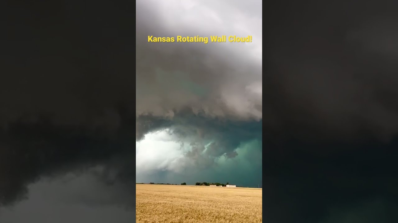 KANSAS Spinning Supercell Hovers Over I 70 Tornado Weather Thunderstorm Clouds