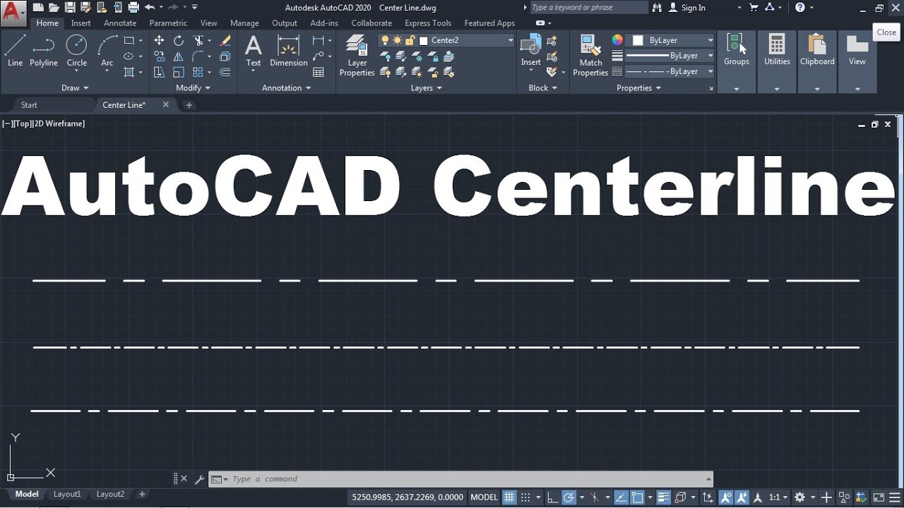 How To Draw Center Line In AutoCAD YouTube