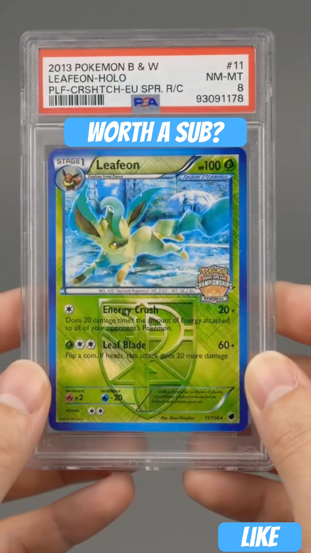 LEAFEON-HOLO PSA 8 Pokemon card #pokemon #pokemontcg #pokemoncards
