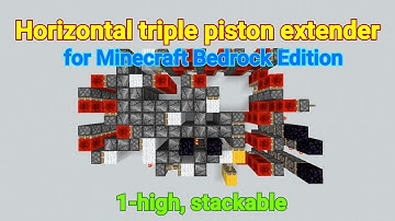 1 block high, stackable, horizontal triple piston extender // MCPE, Minecraft Bedrock Edition