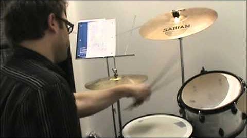 Sixteenth note patterns on drum set to strengthen left hand Part #2