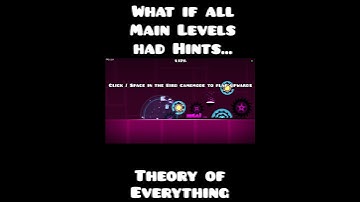 What if all Main Levels had Hints... | Theory of Everything | Geometry Dash 2.2 #shorts #gd #gaming
