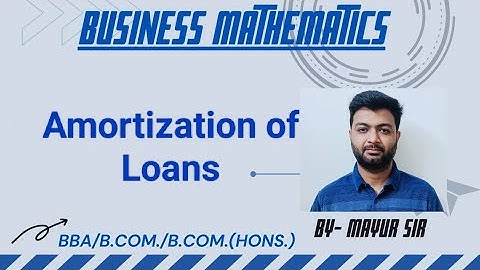 Amortization of loans | Business Mathematics | Graduation