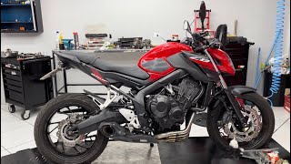 CB 650f  barulho do escape full cs racing com pré-corte !!! Ficou muito louco !!!