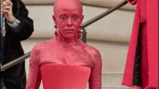 Lady in red Doja Cat at the Schiaparelli Fashion Show in Paris