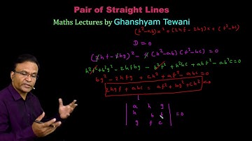 Pair of straight lines in coordinate Geometry | Ghanshyam Tewani