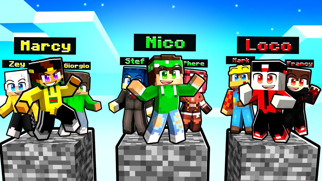 SOPRAVVIVI agli YOUTUBERS su UN PILASTRO DI BEDROCK in MINECRAFT! - SPECIALE